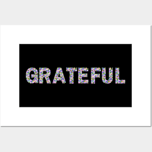 Grateful made with flower pattern Posters and Art